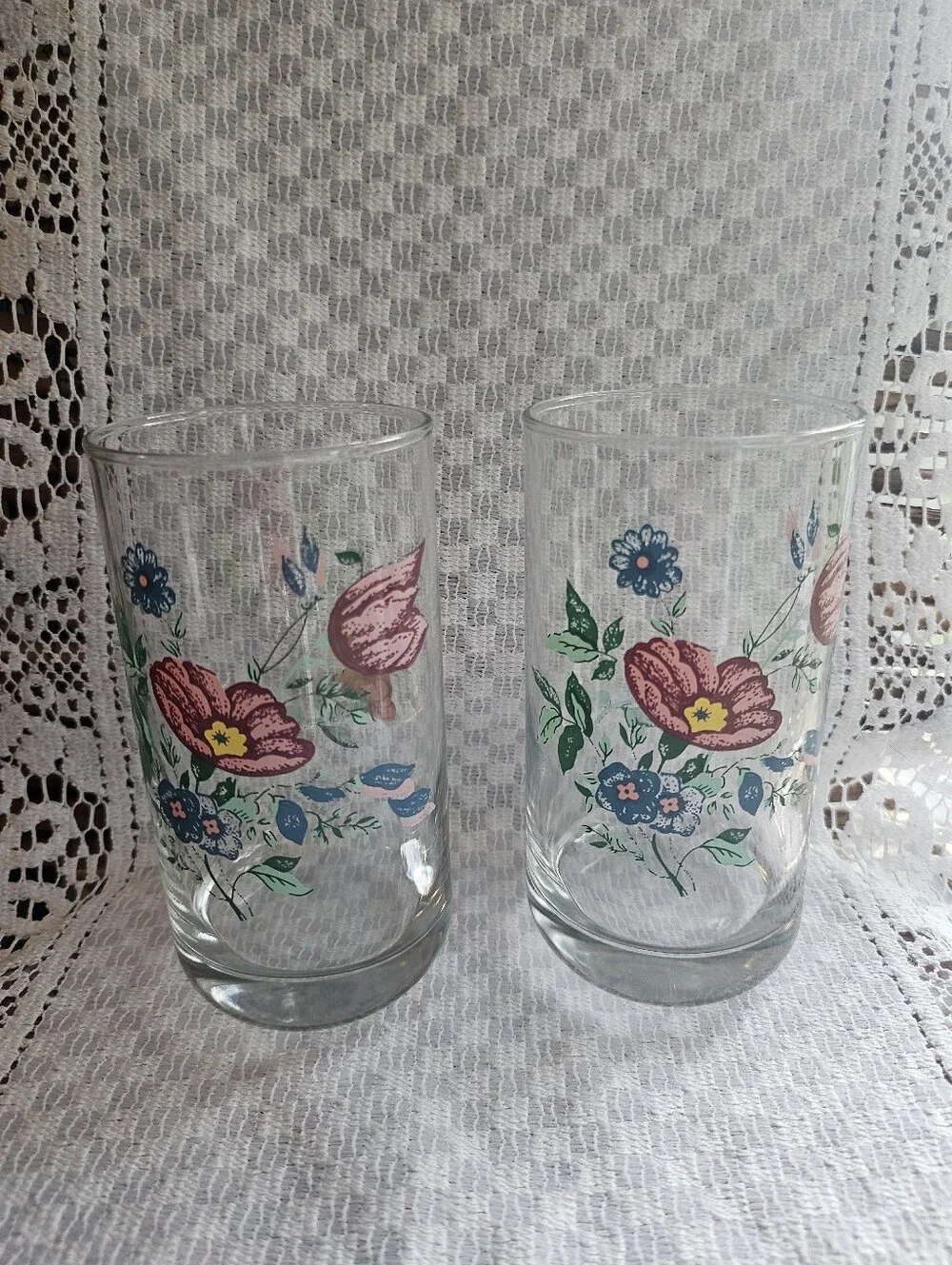 Anchor Hocking Floral Tumblers